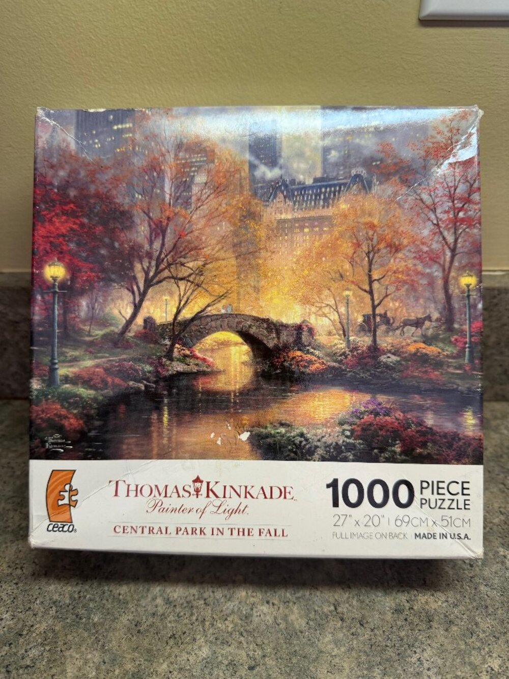 NIB Thomas Kinkade "Central Park in the Fall" 1000 Piece Puzzle